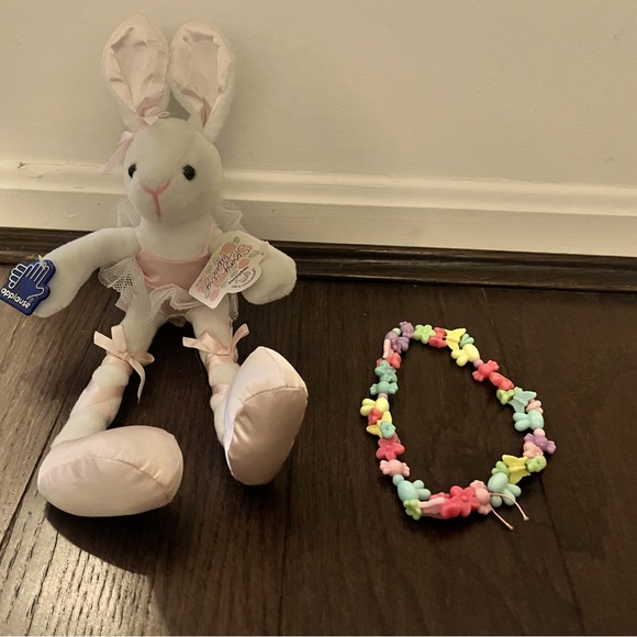 Other - Easter Bunny Plush & Handmade Bead Necklace Set | Perfect Spring Gift for Kids